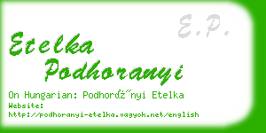 etelka podhoranyi business card